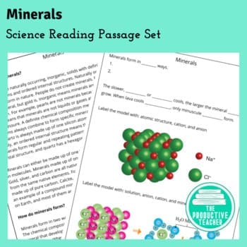 minerals science reading passage to increase learning in the classroom