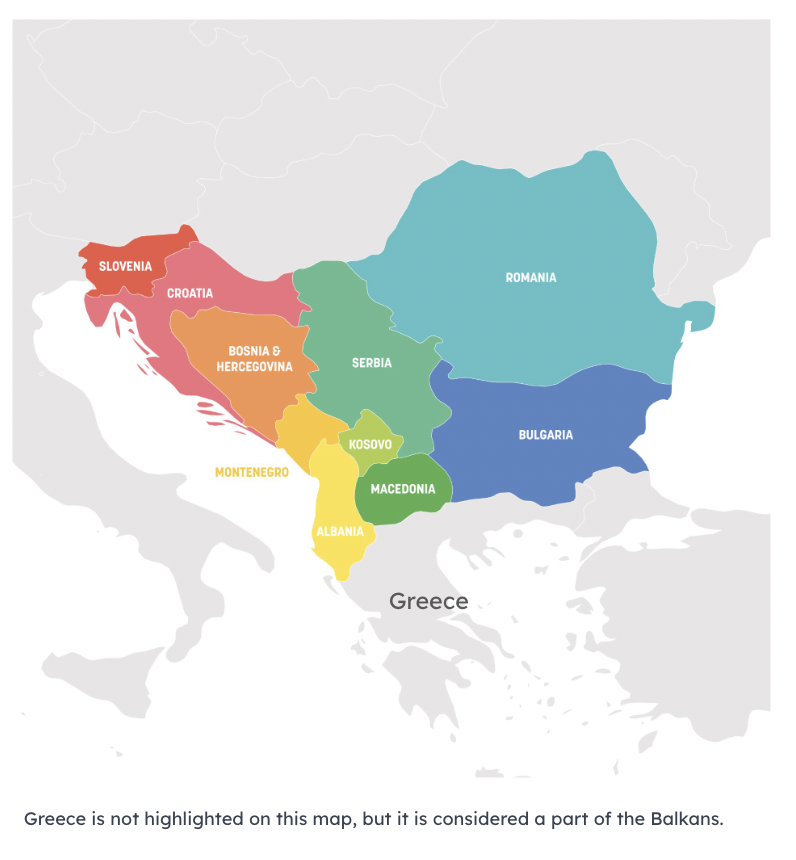 map of the Balkans