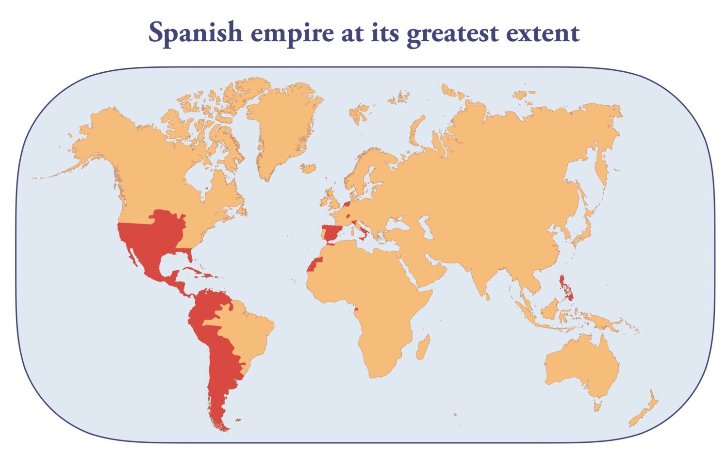 map of Spanish colonies