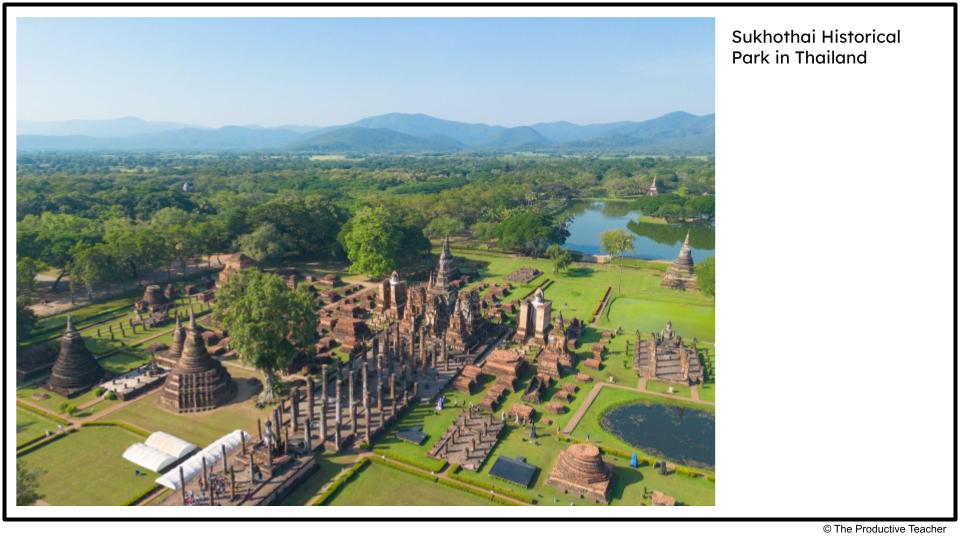 Sukhothai Historical Park in Thailand for Developments in South and Southeast Asia from 1200 to 1450 for AP World History