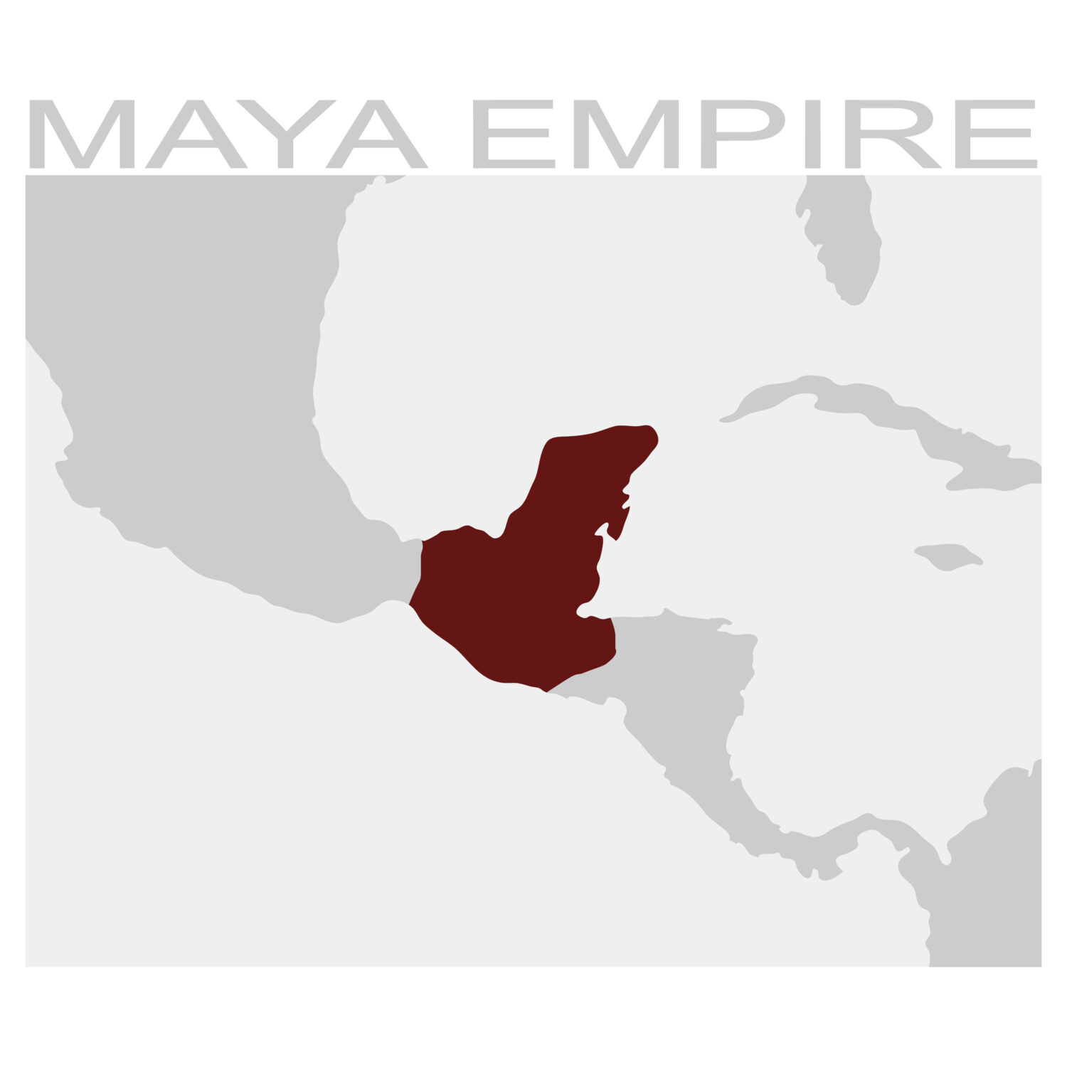 Maya Empire map for State Building in the Americas unit of AP World History