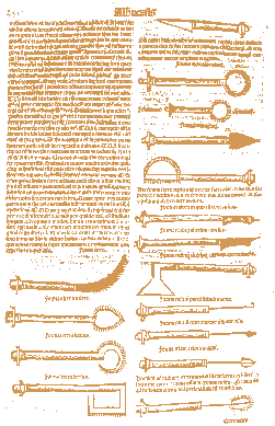 a page from  Al-Zahrawi's book with drawings of surgical instruments