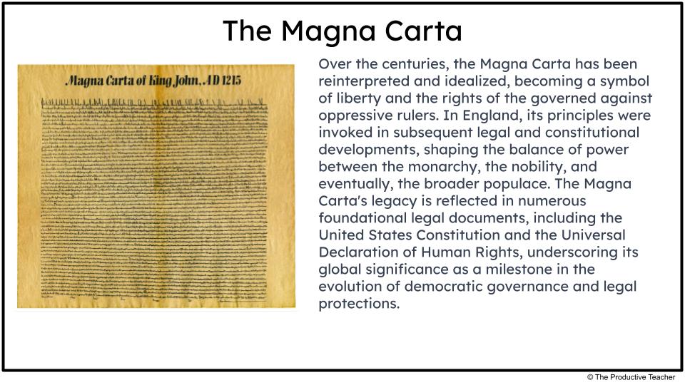 Magna Carta for Developments in Europe from 1200 to 1450 for AP World History